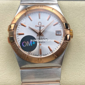 OM+ Factory Omega Constellation Men 123.20.38.21.02.001 38mm Rose Gold Steel Silver Dial