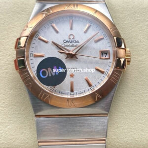 OM+ Factory Omega Constellation Men 123.20.38.21.02.008 38mm Rose Gold Steel Silver Dial