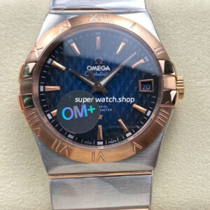 OM+ Factory Omega Constellation Men 123.20.38.21.03.001 38mm Rose Gold Steel Blue Dial