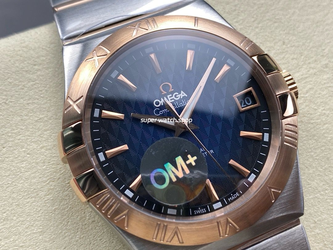 OM+ Factory Omega Constellation Men 123.20.38.21.03.001 38mm Rose Gold Steel Blue Dial - Image 2