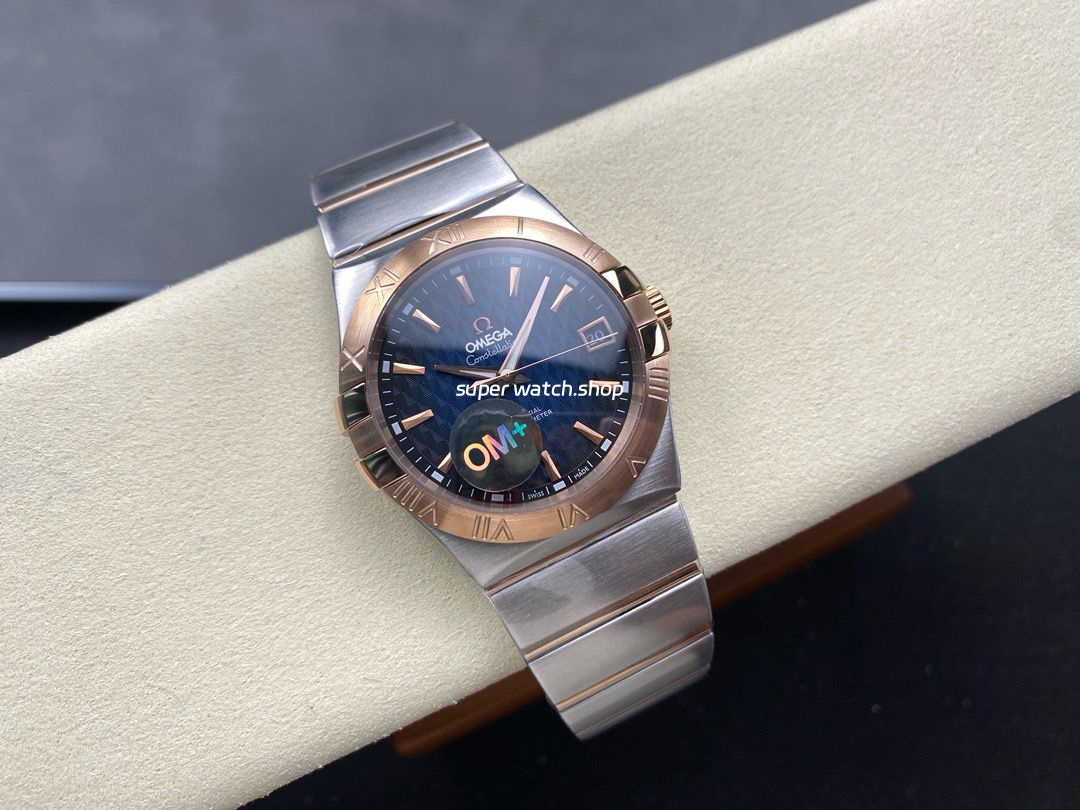 OM+ Factory Omega Constellation Men 123.20.38.21.03.001 38mm Rose Gold Steel Blue Dial - Image 4