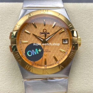 OM+ Factory Omega Constellation Men 123.20.38.21.08.002 38mm Gold Steel Gold Dial