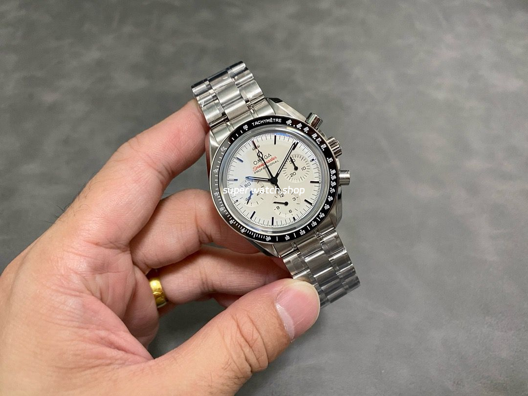 OM Factory Omega Speedmaster Professional Moonwatch 310.30.42.50.04.001 42mm Full Steel White Dial - Image 4