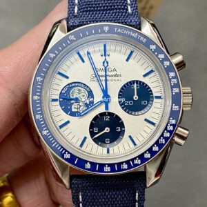 OS Factory Omega Speedmaster Silver Snoopy Award 310.32.42.50.02.001 42mm Steel Canvas Strap White Dial