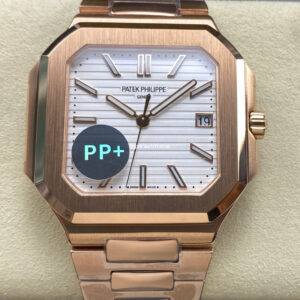 PP+ Factory Patek Philippe Cubitus 5821 45mm Rose Gold White Dial