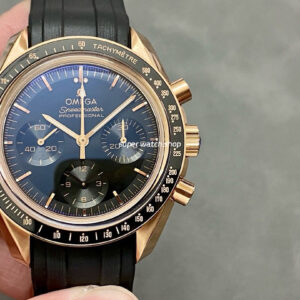 RM Factory Omega Speedmaster Professional Moonwatch 310.63.42.50.02.001 Rose Gold Rubber Strap Black Dial