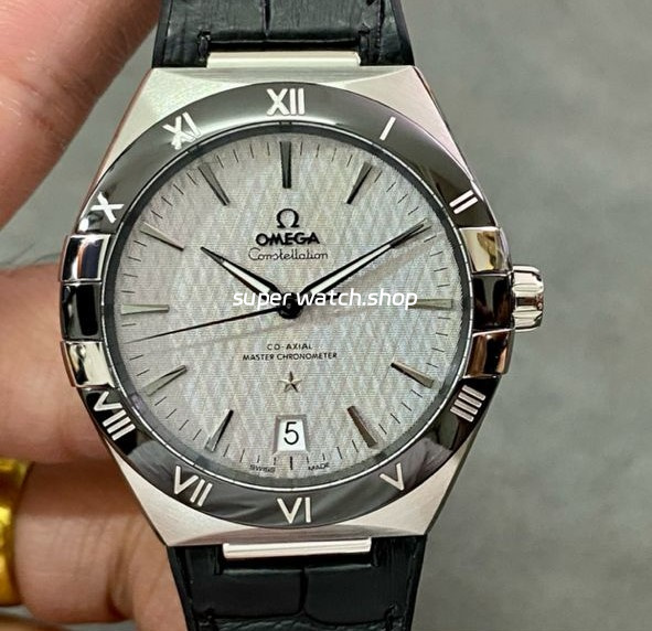 SBF Factory Omega Constellation Co-Axial Master Chronometer 131.33.41.21.06.001 41mm Steel Leather Strap Silver Dial