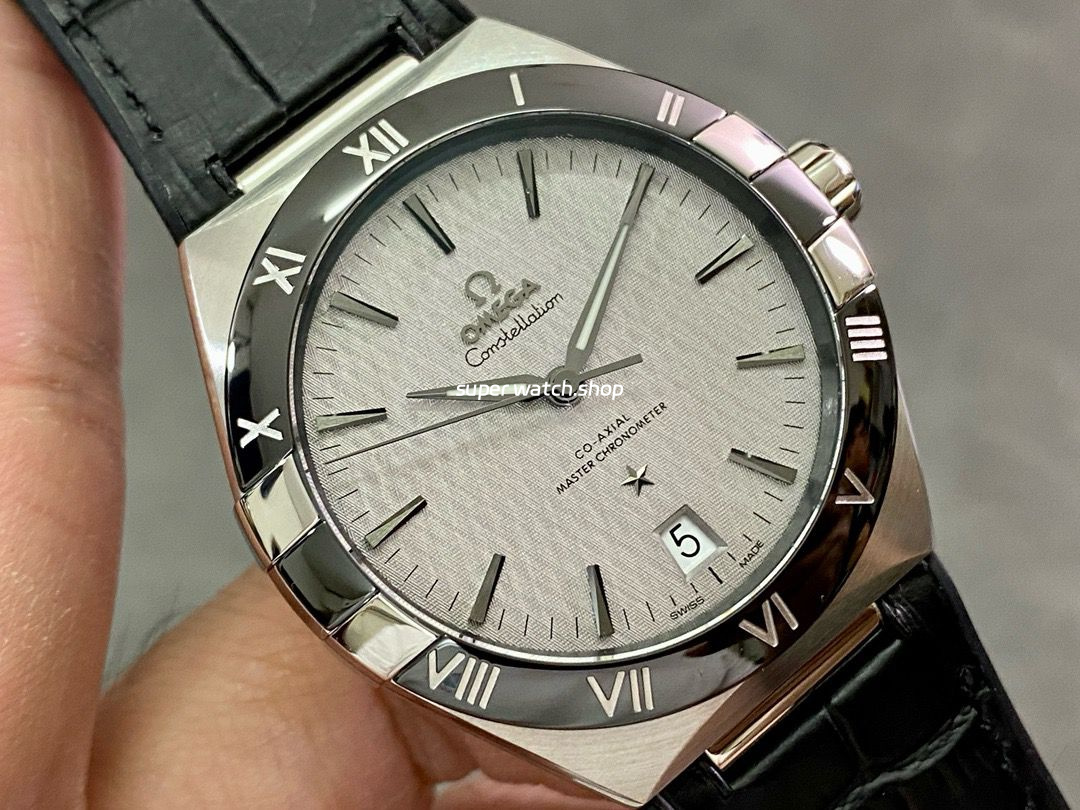 SBF Factory Omega Constellation Co-Axial Master Chronometer 131.33.41.21.06.001 41mm Steel Leather Strap Silver Dial - Image 2