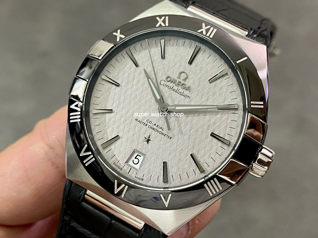 SBF Factory Omega Constellation Co-Axial Master Chronometer 131.33.41.21.06.001 41mm Steel Leather Strap Silver Dial - Image 3
