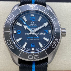 SBF Factory Omega Seamaster Ultra Deep 6000M 215.92.46.21.01.001 45.5mm Titanium Textile Strap Black Dial