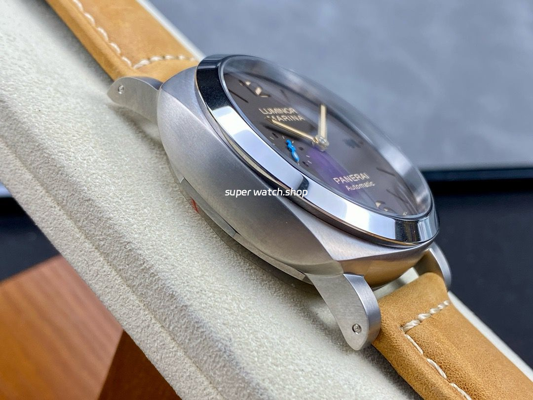 TTF Factory Panerai Luminor Marina 1950 3 Days Automatic PAM 01351 Titanium Leather Strap Arabic Numerals Black Dial - Image 5