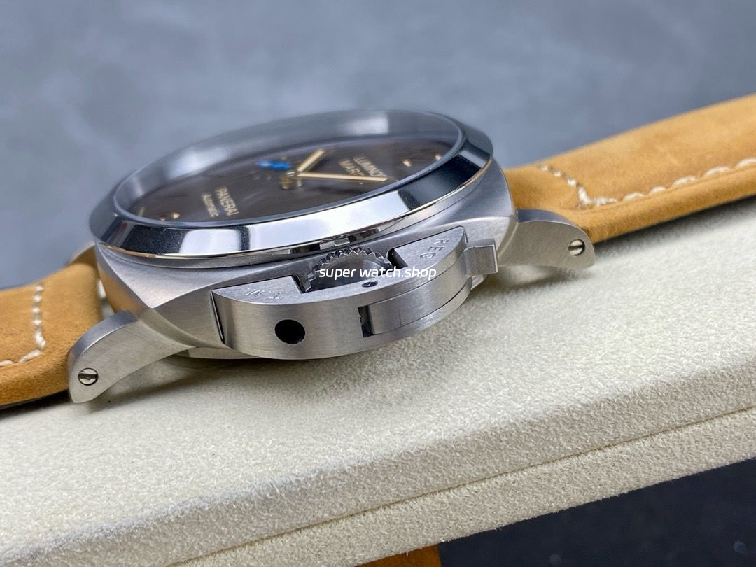 TTF Factory Panerai Luminor Marina 1950 3 Days Automatic PAM 01351 Titanium Leather Strap Arabic Numerals Black Dial - Image 6