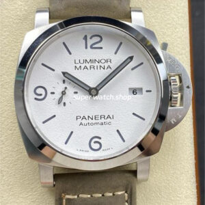 TTF Factory Panerai Luminor Marina PAM 01314 Steel Leather Strap Arabic Numerals White Dial