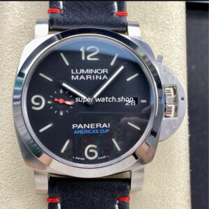 TTF Factory Panerai Luminor Marina PAM00732 Steel Leather Strap Arabic Numerals Black Dial