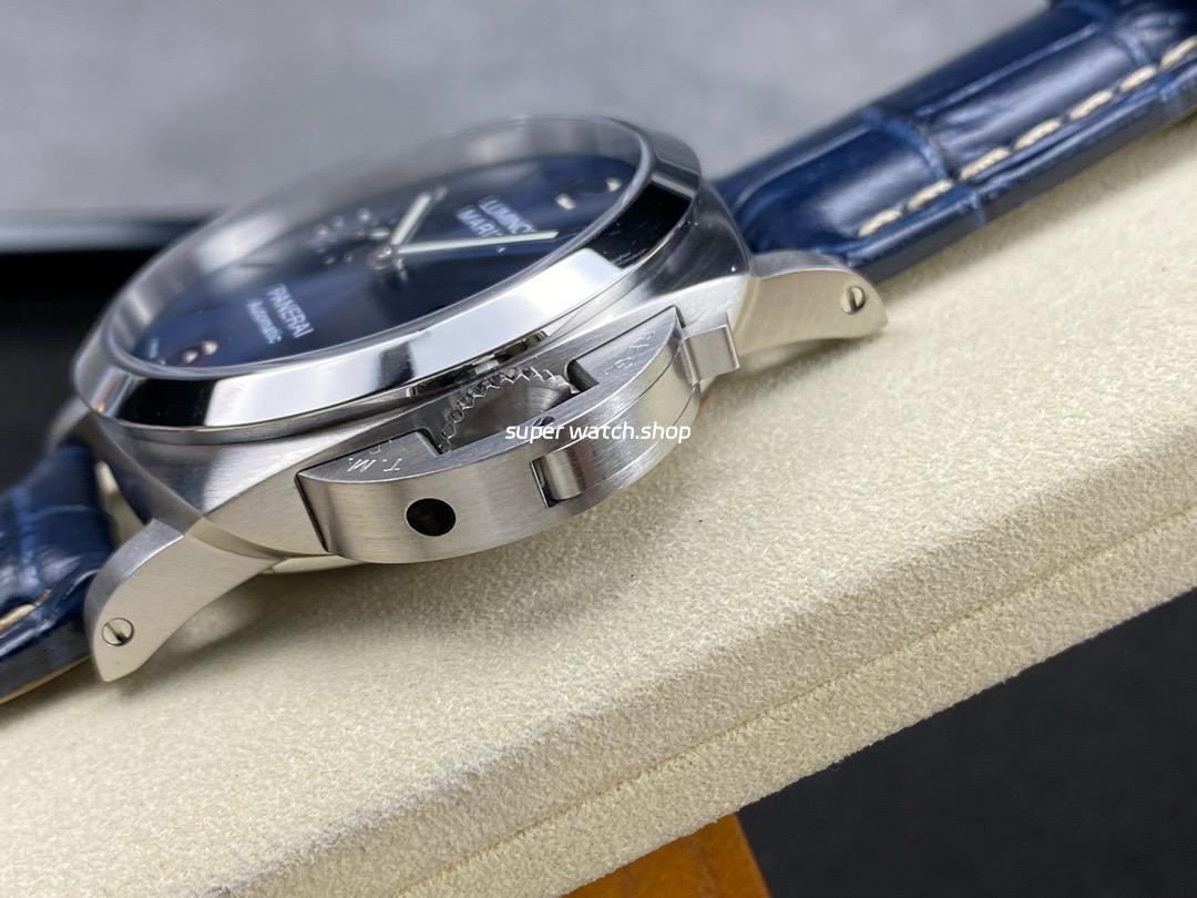 TTF Factory Panerai Luminor Marina PAM01313 Steel Leather Strap Arabic Numerals Blue Dial - Image 6