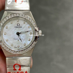 TW Factory Omega Constellation Quartz 123.15.27.60.55.003 27mm Diamond Bezel Full Steel Mother Of Pearl Dial