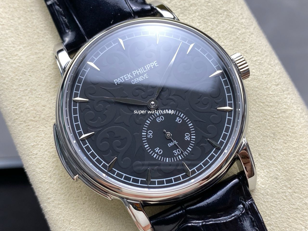 TW Factory Patek Philippe Calatrava 5078G-010 40mm Steel Calfskin Strap Black Dial - Image 2