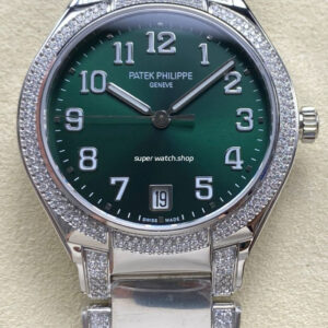 TW Factory Patek Philippe Twenty~4 73001200A-011 Diamond Bezel Arabic Numerals Green Dial