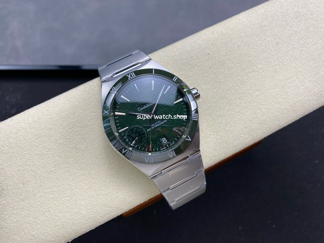 V+ Factory Omega Constellation 131.30.41.21.99.002 41mm Green Ceramic Bezel Full Steel Meteorites Green Dial - Image 4