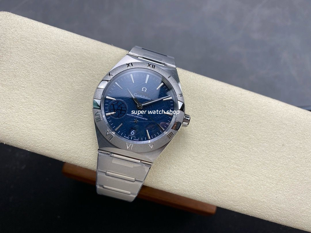 V+ Factory Omega Constellation 131.30.41.21.99.003 41mm Silver Titanium Bezel Full Steel Meteorites Blue Dial - Image 5