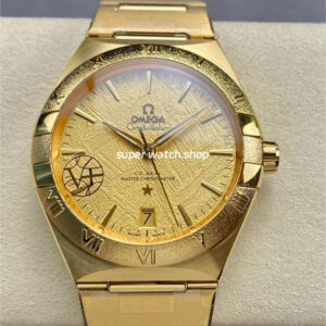 V+ Factory Omega Constellation 131.50.41.21.99.001 41mm Gold Ceramic Bezel Full Gold Champagne Dial