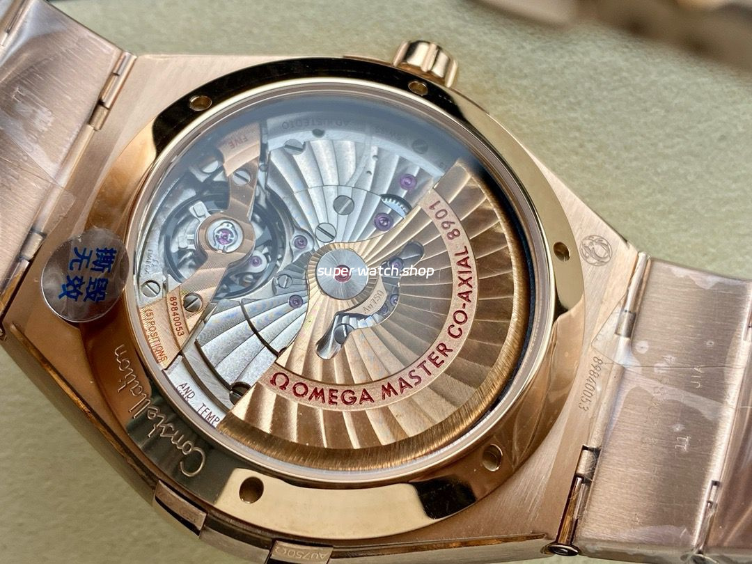 V+ Factory Omega Constellation 131.50.41.21.99.002 41mm Champagne Ceramic Bezel Full Rose Gold Champagne Dial - Image 7