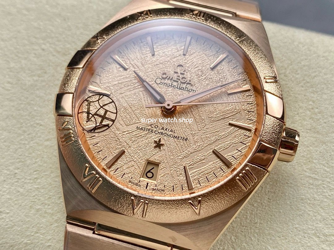 V+ Factory Omega Constellation 131.50.41.21.99.002 41mm Champagne Ceramic Bezel Full Rose Gold Champagne Dial - Image 3