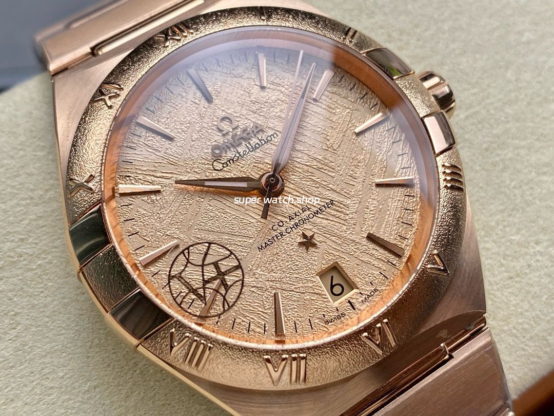 V+ Factory Omega Constellation 131.50.41.21.99.002 41mm Champagne Ceramic Bezel Full Rose Gold Champagne Dial - Image 2