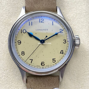 VC+ Factory Longines Heritage L28194932 38.5mm Steel Calf skin Strap Arabic Numerals Yellow Dial