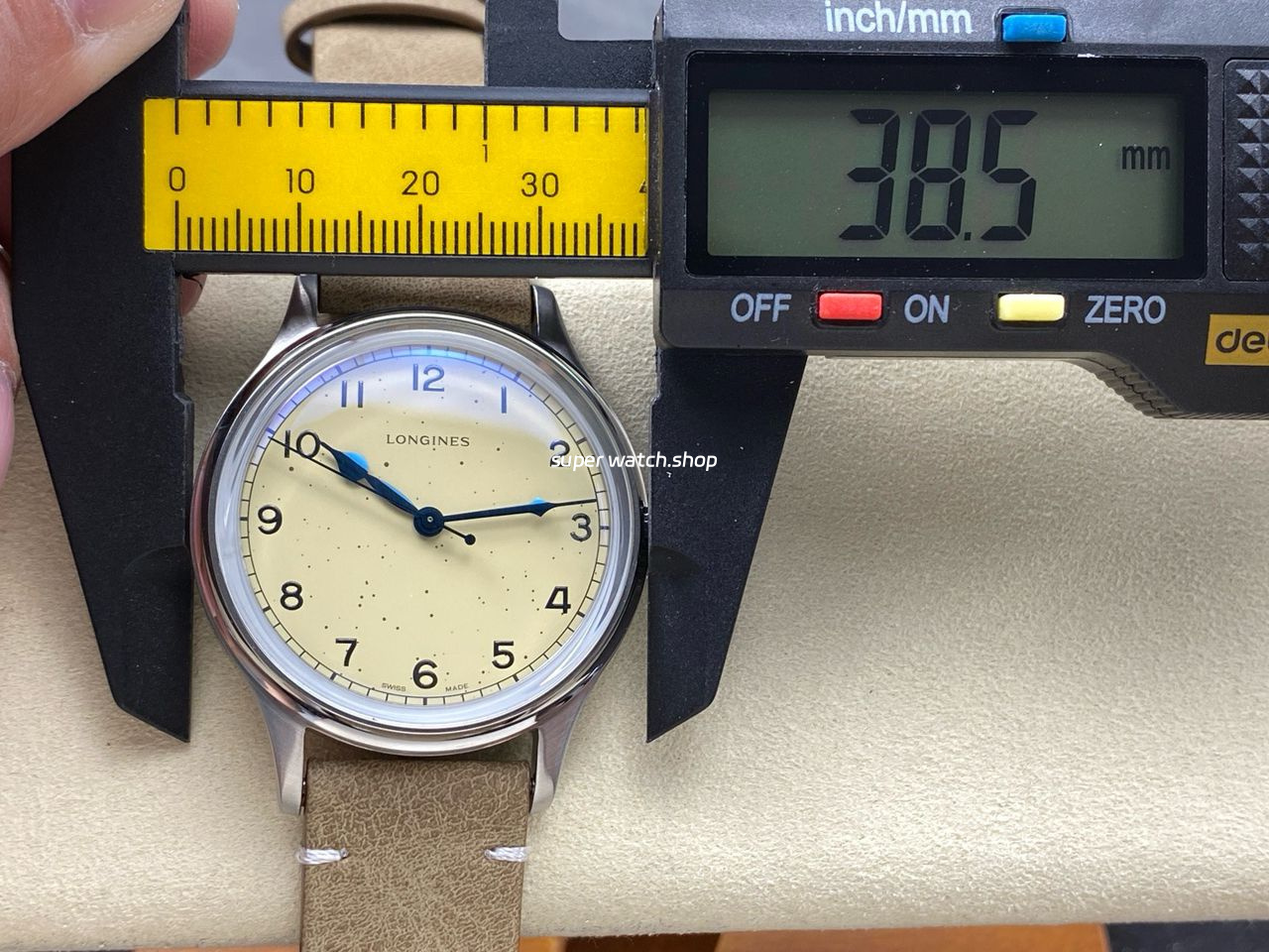 VC+ Factory Longines Heritage L28194932 38.5mm Steel Calf skin Strap Arabic Numerals Yellow Dial - Image 11