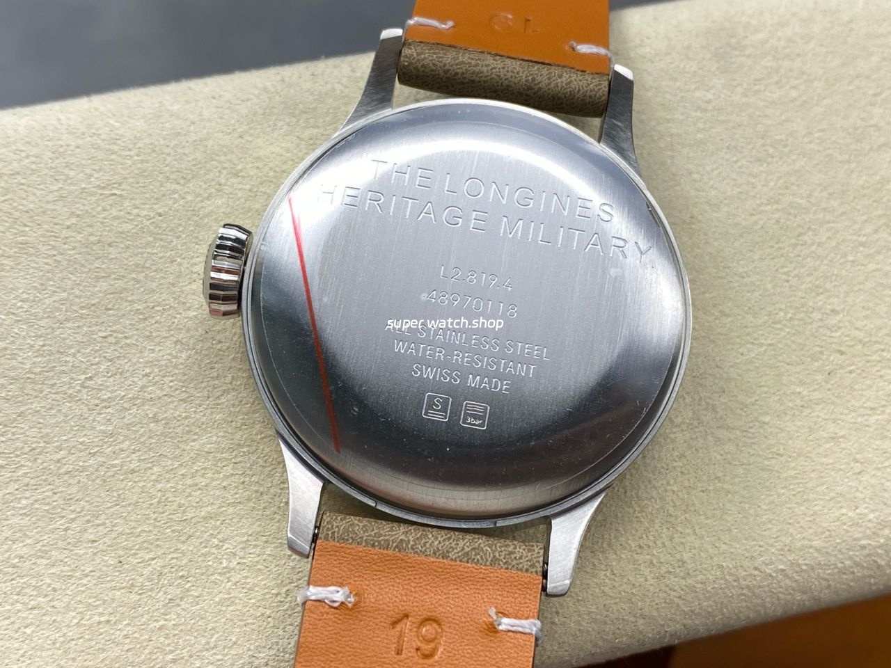 VC+ Factory Longines Heritage L28194932 38.5mm Steel Calf skin Strap Arabic Numerals Yellow Dial - Image 8