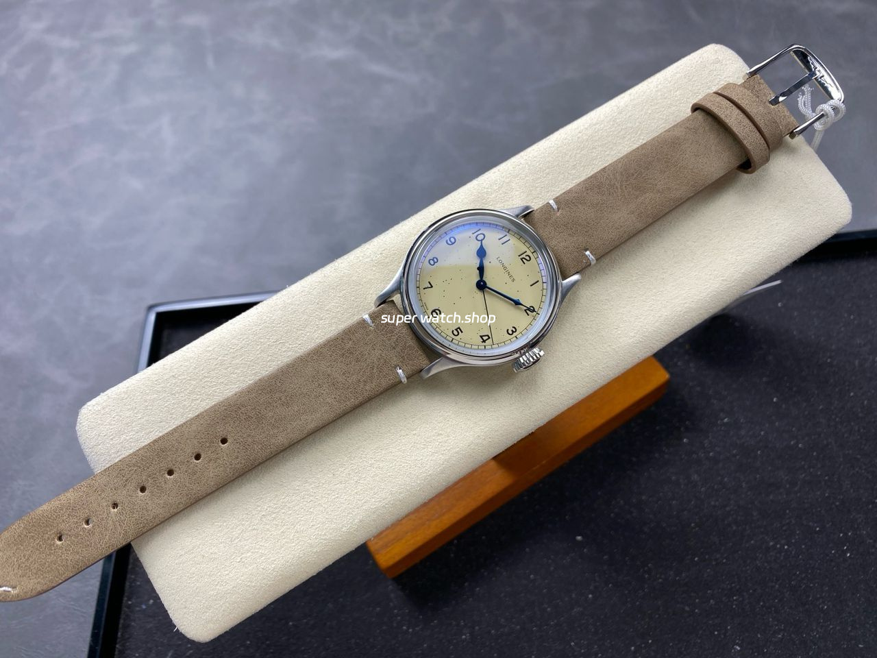 VC+ Factory Longines Heritage L28194932 38.5mm Steel Calf skin Strap Arabic Numerals Yellow Dial - Image 4