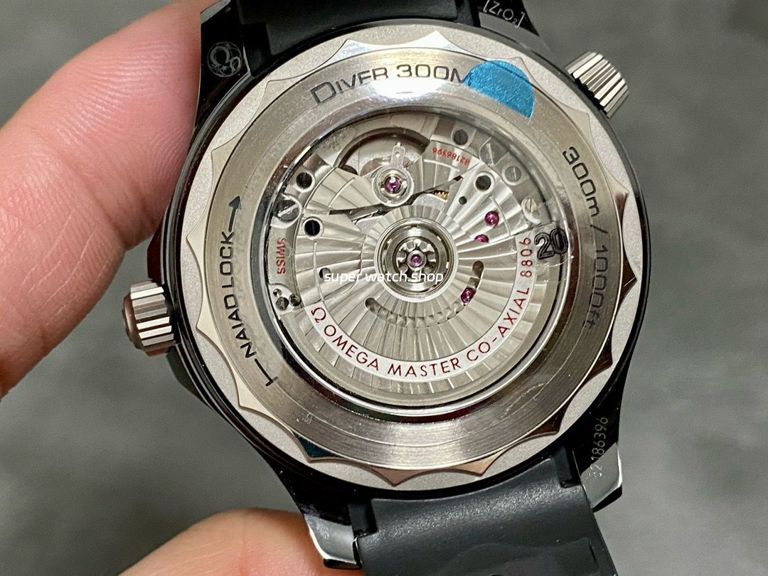 VS Factory Omega Seamaster Diver 300M 210.92.44.20.01.001 43.5mm Ceramic Rubber Strap Black Dial - Image 7