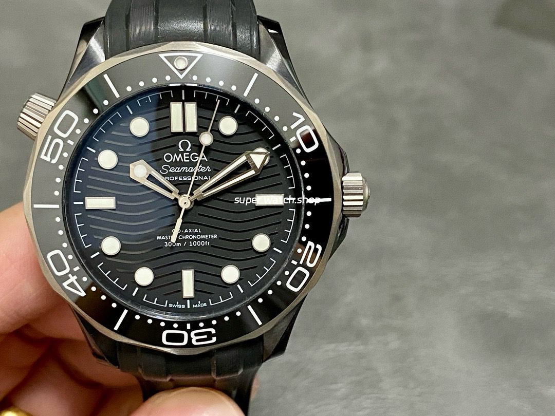 VS Factory Omega Seamaster Diver 300M 210.92.44.20.01.001 43.5mm Ceramic Rubber Strap Black Dial