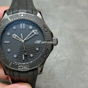 VS Factory Omega Seamaster Diver 300M 210.92.44.20.01.003 43.5mm Ceramic Rubber Strap Black Dial