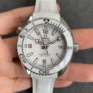 VS Factory Omega Seamaster Planet Ocean 215.33.40.20.04.001 39.5mm Steel Leather Strap White Dial