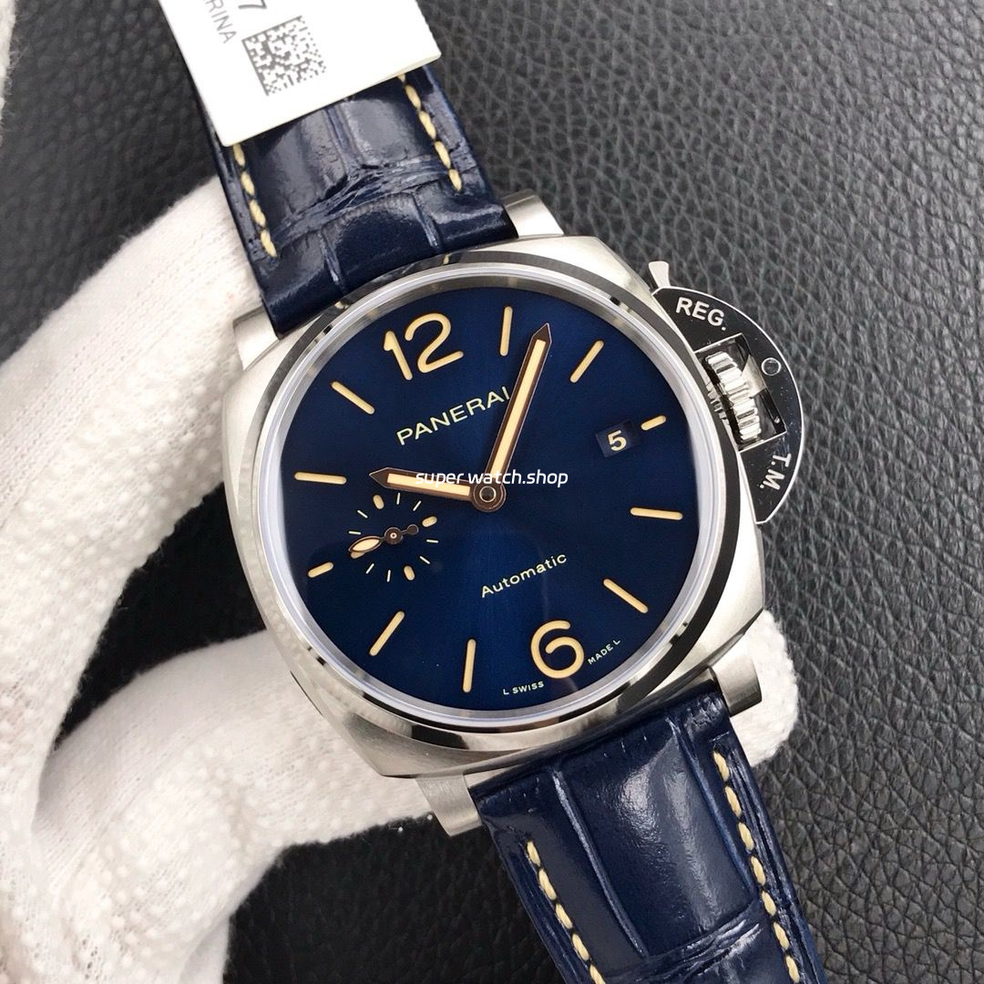 VS Factory Panerai Luminor Due PAM00927 42mm Titanium Leather Strap Blue Dial - Image 3