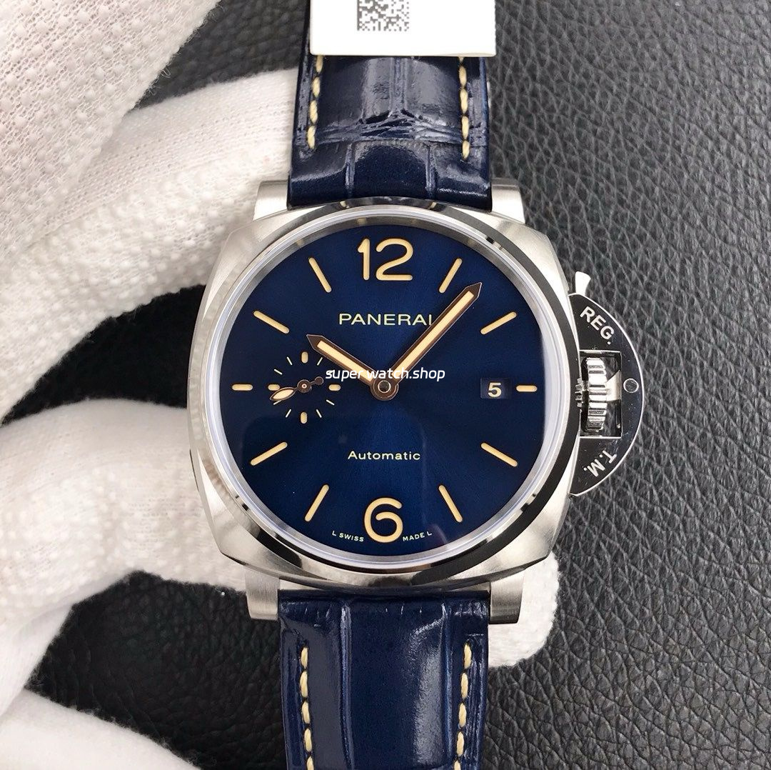 VS Factory Panerai Luminor Due PAM00927 42mm Titanium Leather Strap Blue Dial