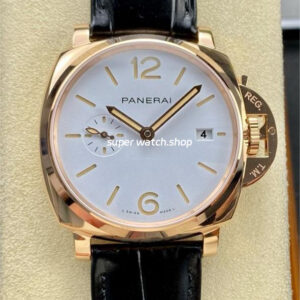 VS Factory Panerai Luminor Due PAM01336 42mm Rose Gold Leather Strap White Dial