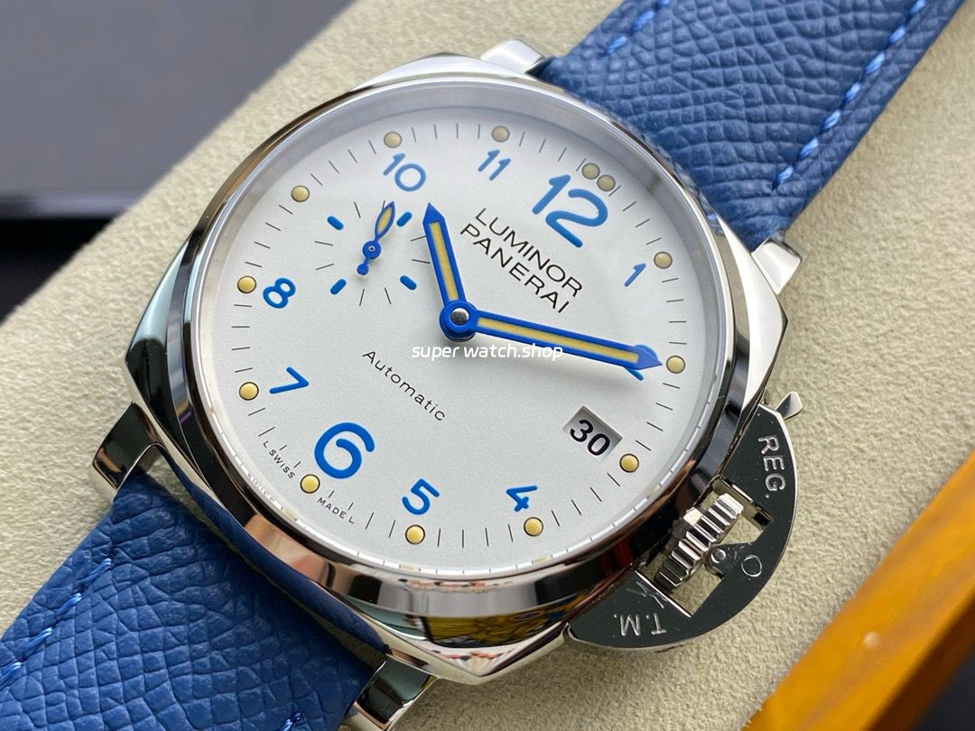 VS Factory Panerai Luminor Due Pam 00906 42mm Steel Leather Strap White Dial - Image 3