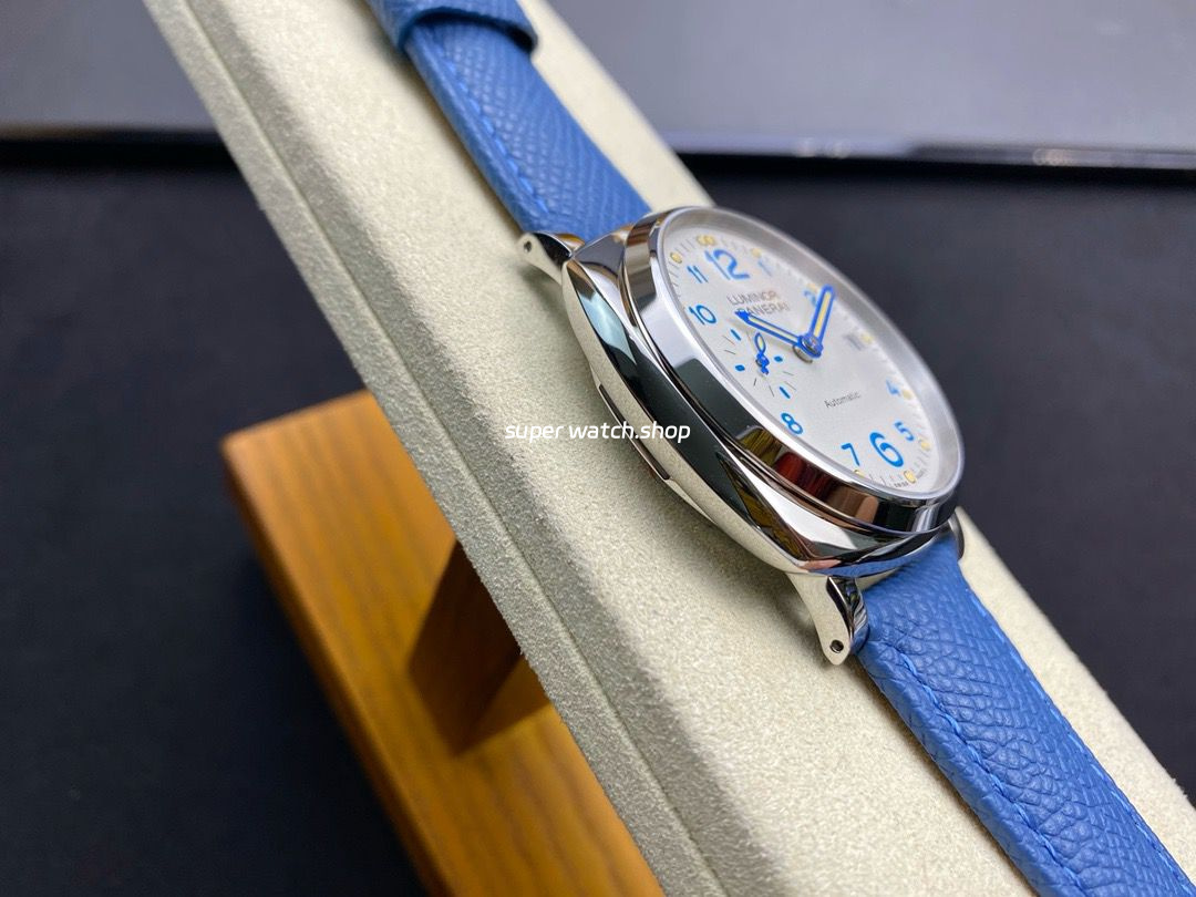 VS Factory Panerai Luminor Due Pam 00906 42mm Steel Leather Strap White Dial - Image 5