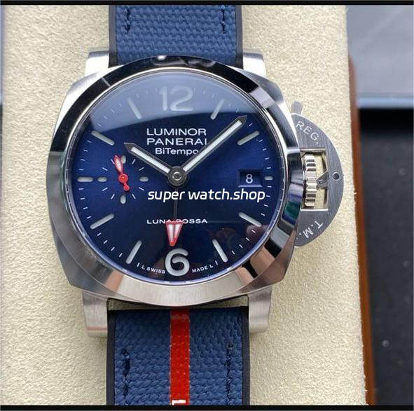 VS Factory Panerai Luminor Luna Rossa Pam01404 40mm Steel Rubber Strap Blue Dial
