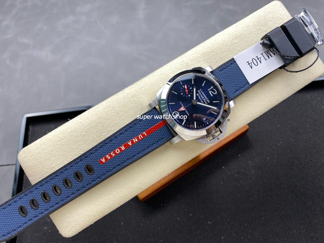 VS Factory Panerai Luminor Luna Rossa Pam01404 40mm Steel Rubber Strap Blue Dial - Image 4