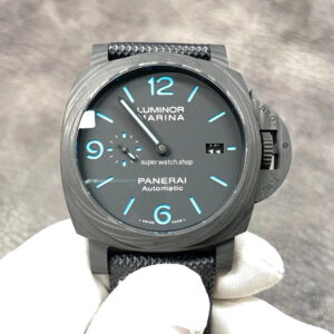 VS Factory Panerai Luminor Marina PAM 01661 44mm Carbon Fiber Canvas Strap Black Dial