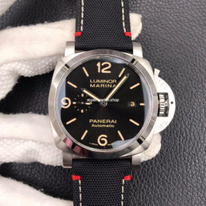 VS Factory Panerai Luminor PAM 01025  44mm Steel Canvas Strap Black Dial