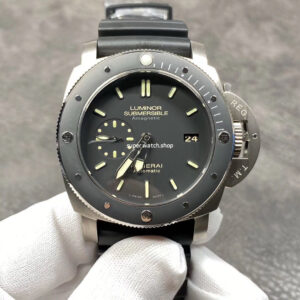 VS Factory Panerai Luminor Submersible 1950 3 Days PAM00389 47mm Titanium Black Rubber Strap Black Dial