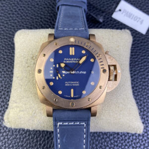 VS Factory Panerai Luminor Submersible Bronzo Pam 1074 42mm Bronze Leather Strap Blue Dial