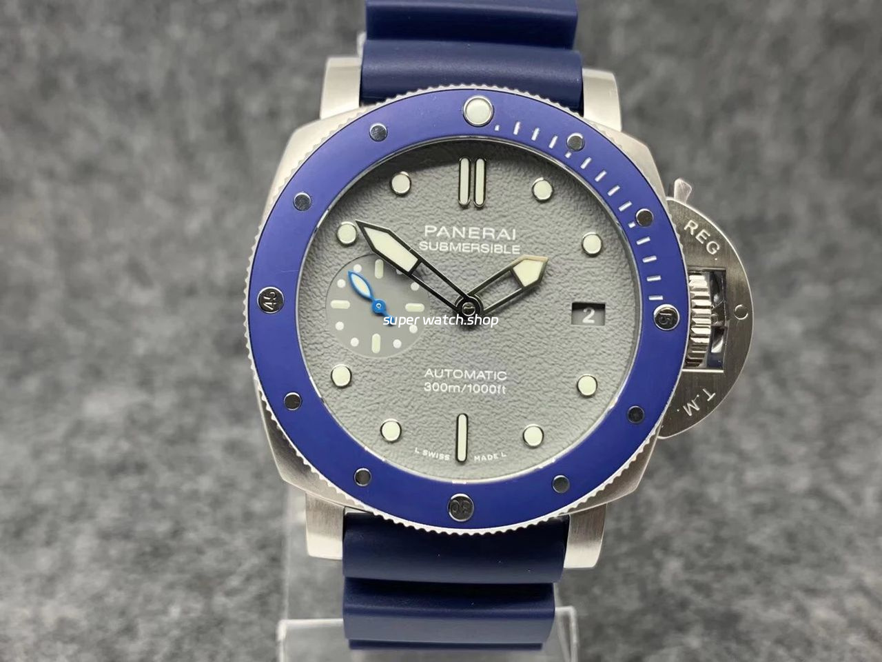 VS Factory Panerai Luminor Submersible PAM00959 42mm Steel Blue Rubber Strap Grey Dial
