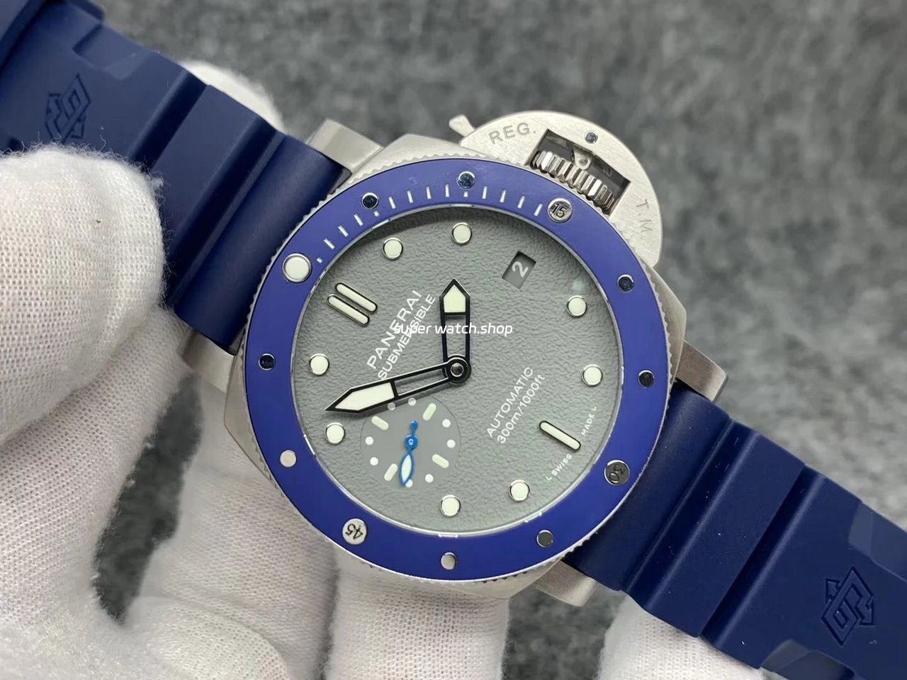VS Factory Panerai Luminor Submersible PAM00959 42mm Steel Blue Rubber Strap Grey Dial - Image 5
