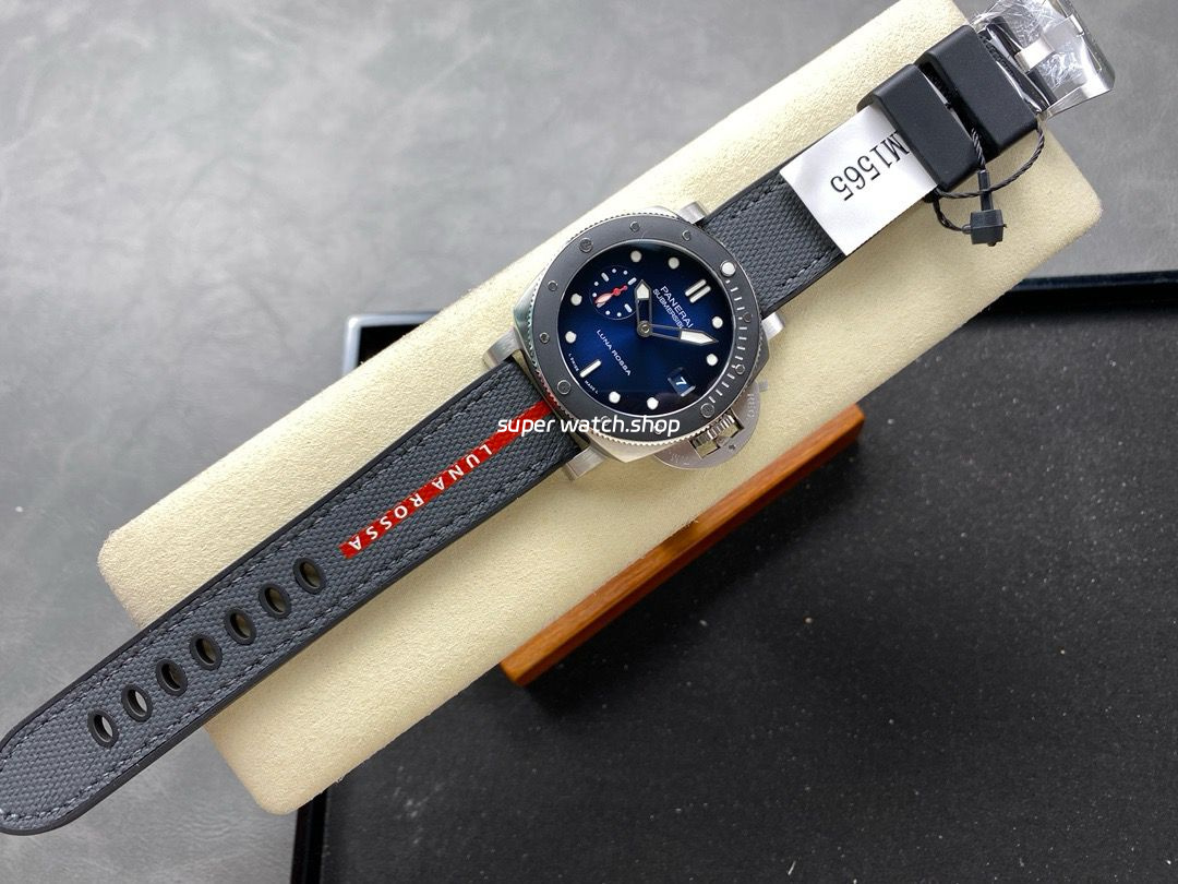 VS Factory Panerai Submersible Luna Rossa Pam1565 42mm Steel Rubber Strap Dark Blue Dial - Image 4